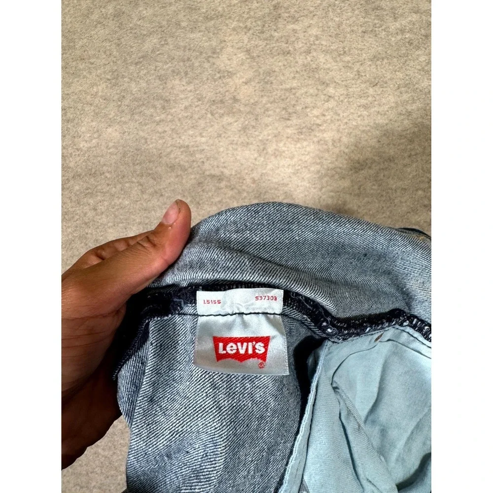 Levis 501 Authentic Jeans Mens 38x30 Blue Denim Mid Rise Straight Leg Button Fly
